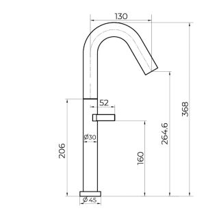 Смеситель для раковины высокий Knotlor SS-31/GM, оружейная сталь